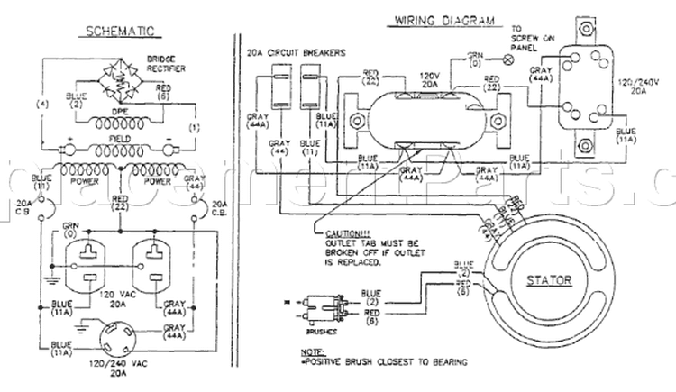 Page B Diagram and Parts List for 9570-2  Briggs and Stratton Generator
